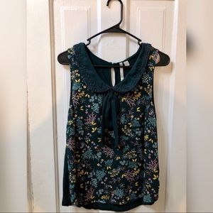 LC Lauren Conrad green floral tank size L